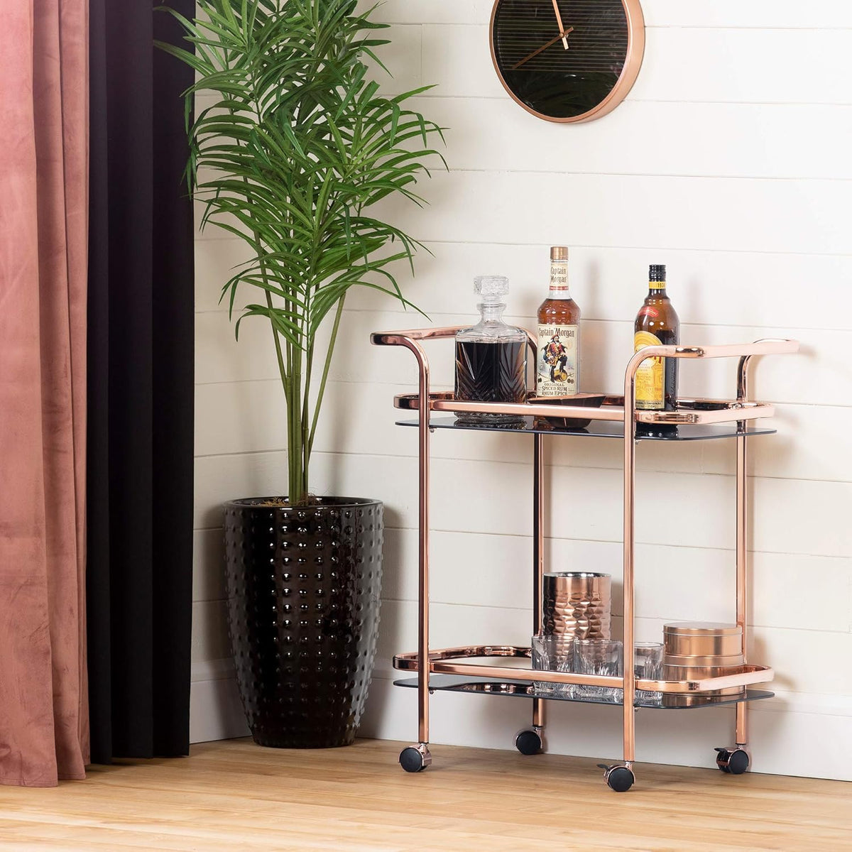 Gold and Glass Bar Cart V629128