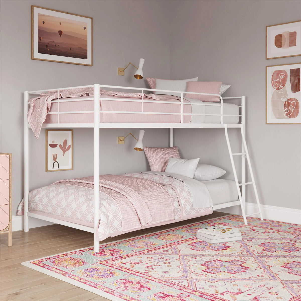 Black Twin-over-Twin Low Profile Bunk Bed R402