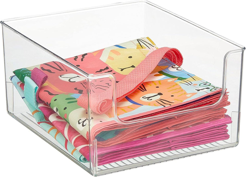 Clear 8 Pack Plastic Open Front Storage Organizer Bin S595242