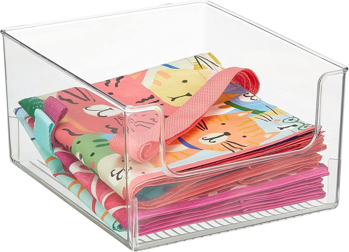 Clear 8 Pack Plastic Open Front Storage Organizer Bin S595242