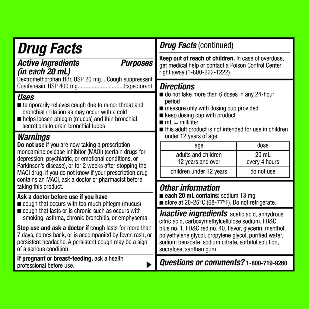 Raspberry Menthol Cough and Chest Congestion 4 fl. Oz. S9766