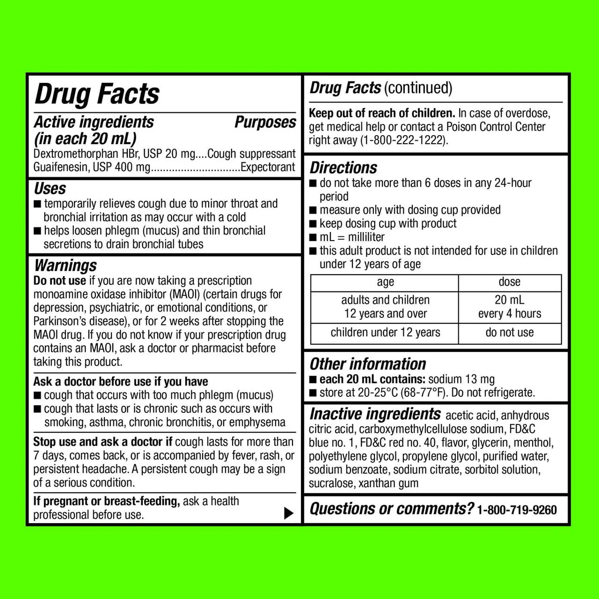 Raspberry Menthol Cough and Chest Congestion 4 fl. Oz. S9766
