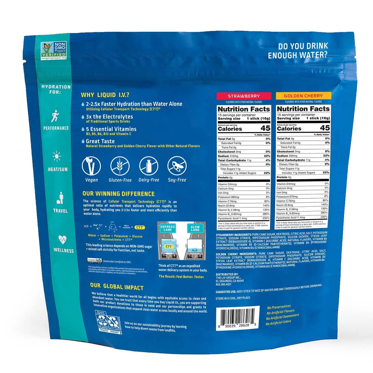 Electrolyte Drink Mix 0.56 Oz 30 Ct W2554