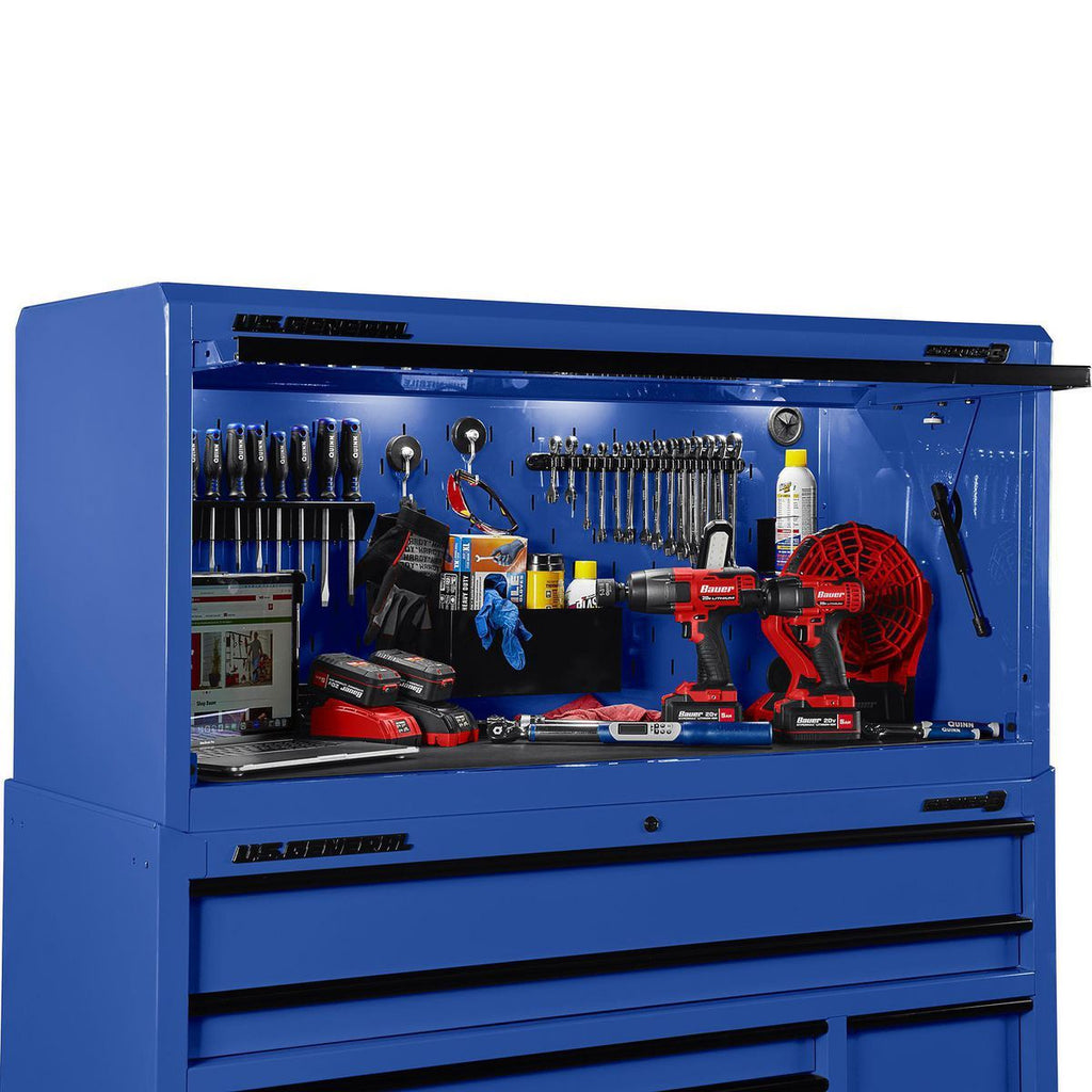 56 in. x 22 in. Blue Work Center Hutch X268246