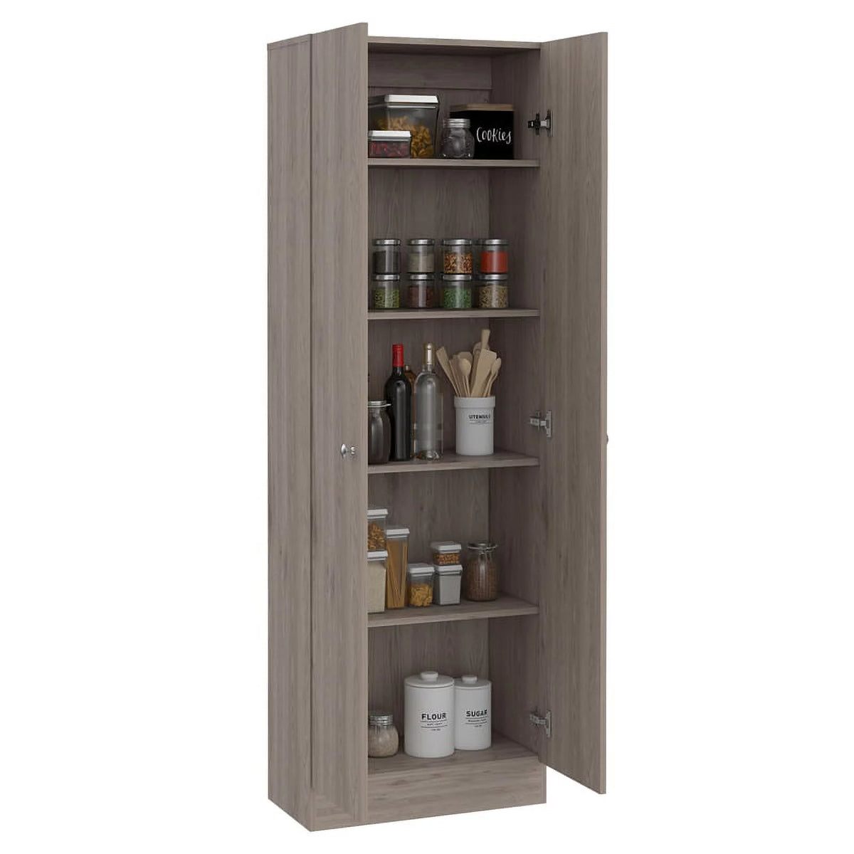 2-Door Engineered Wood Pantry Cabinet in Gray W925
