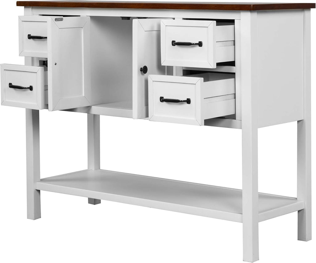 Vintage Console Table Buffet Sideboard with 4 Drawers J7227