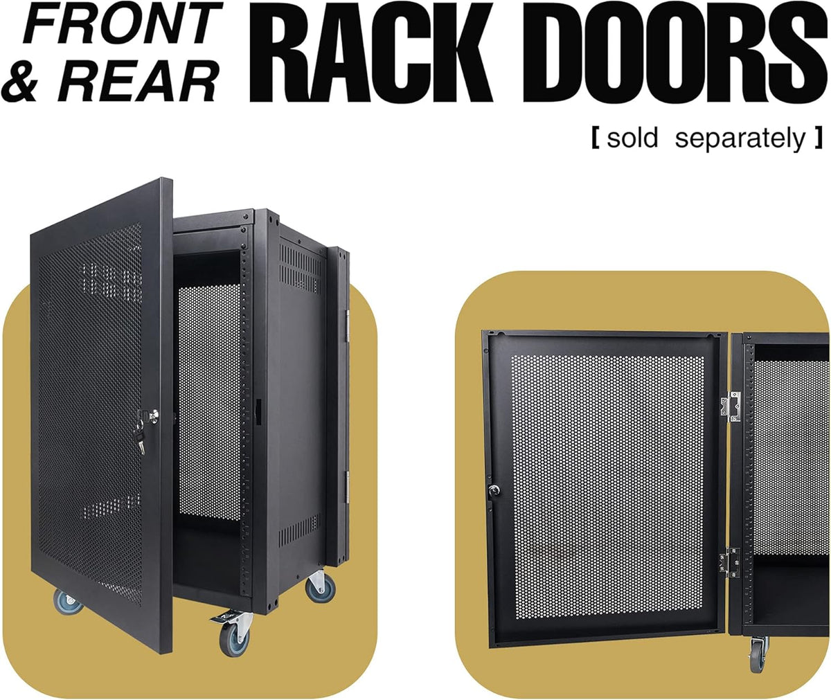 8U Steel Rack with Locking Casters Y738657