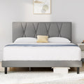 Full Size Platform Bed with Fabric Upholstered Headboard W2289