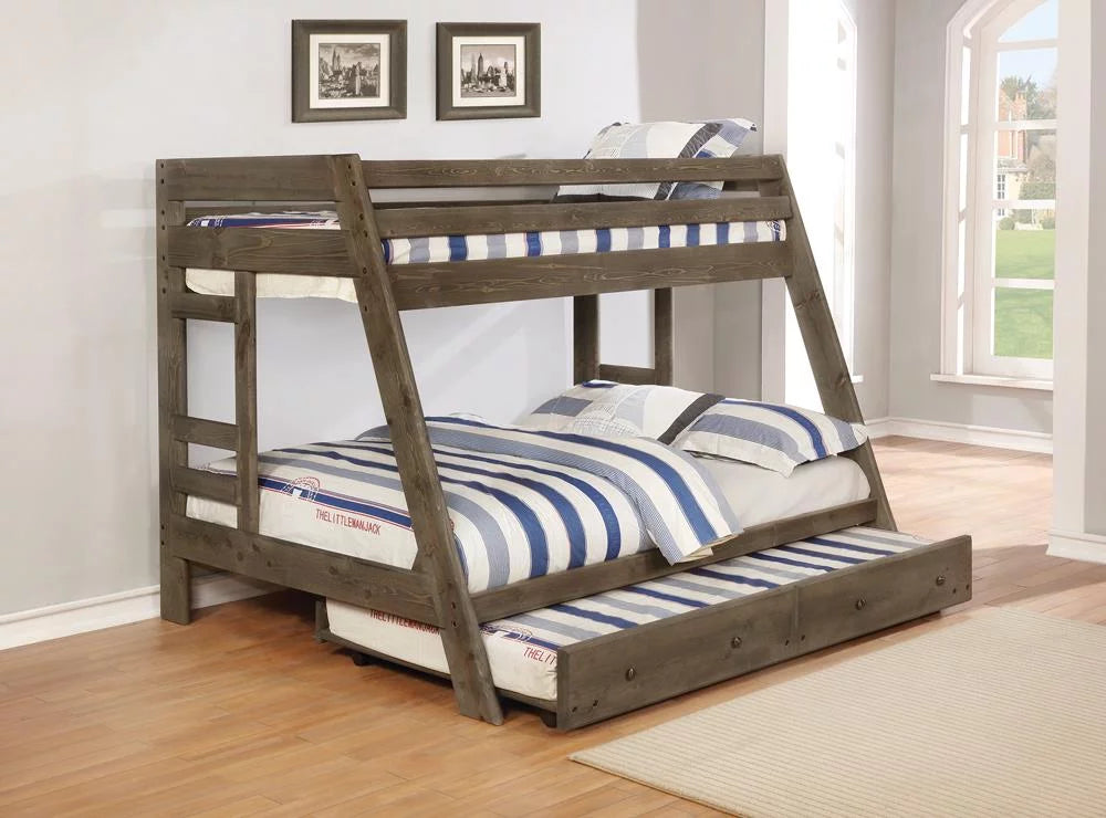 Gun Smoke Twin over Full Bunk Bed L136