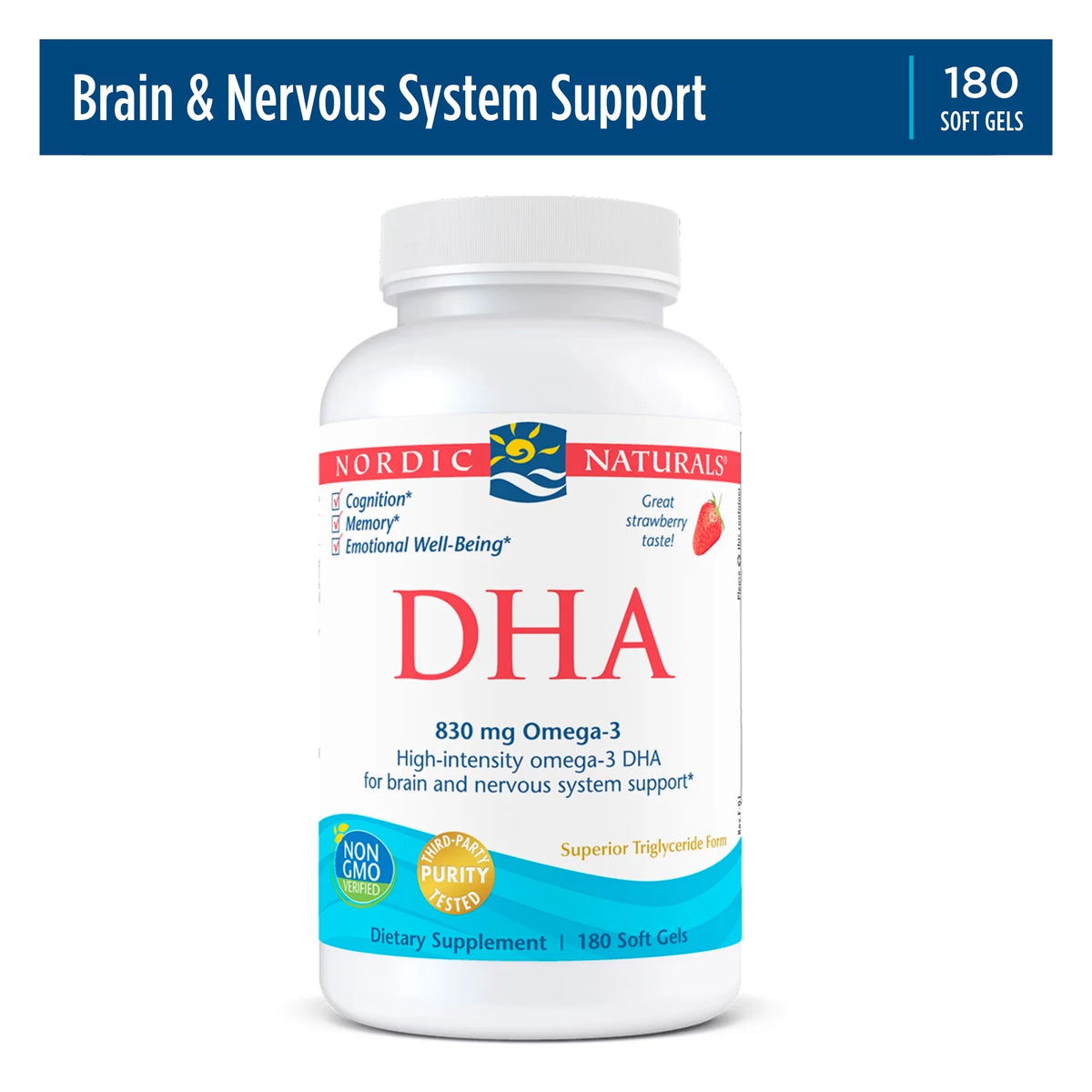 DHA Strawberry Fish Oil Softgels 180 Ct Q480008