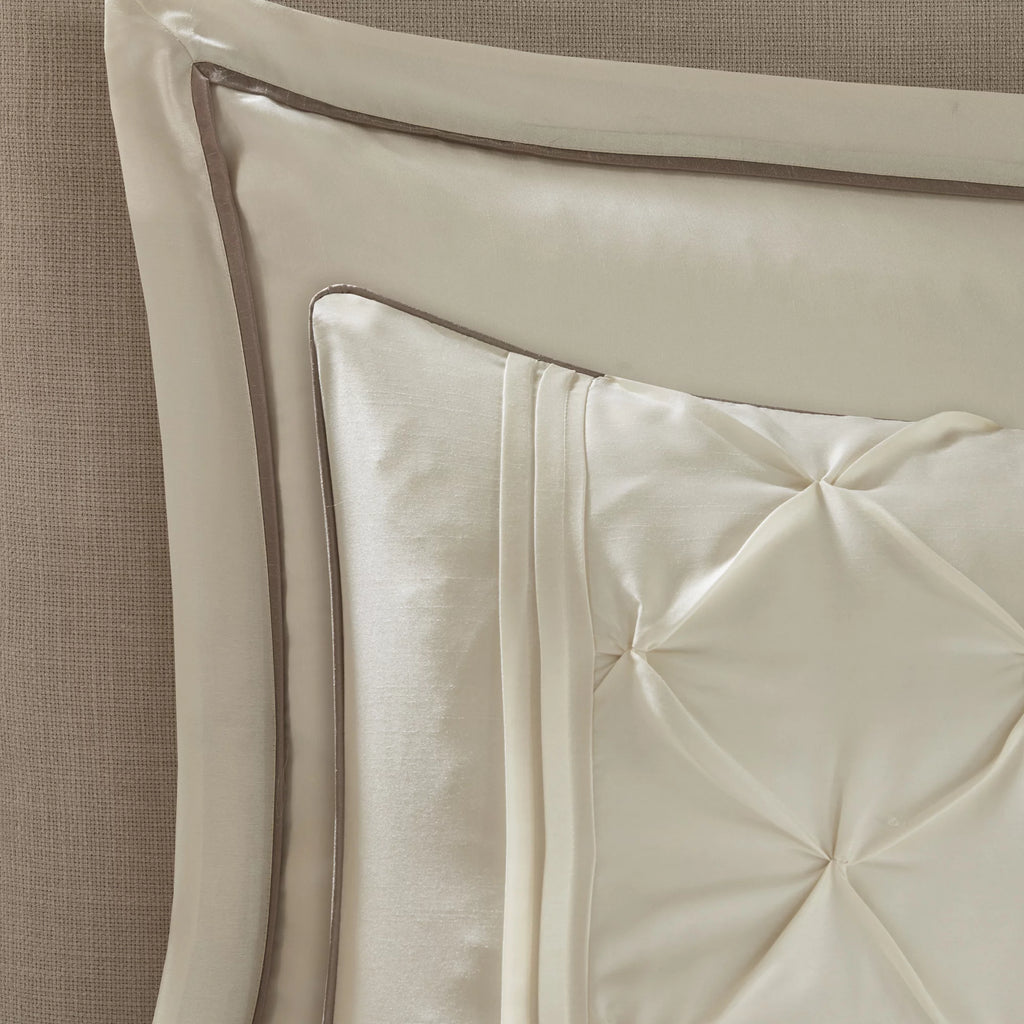 24 Piece King Ivory Comforter Set with Sheets H7224