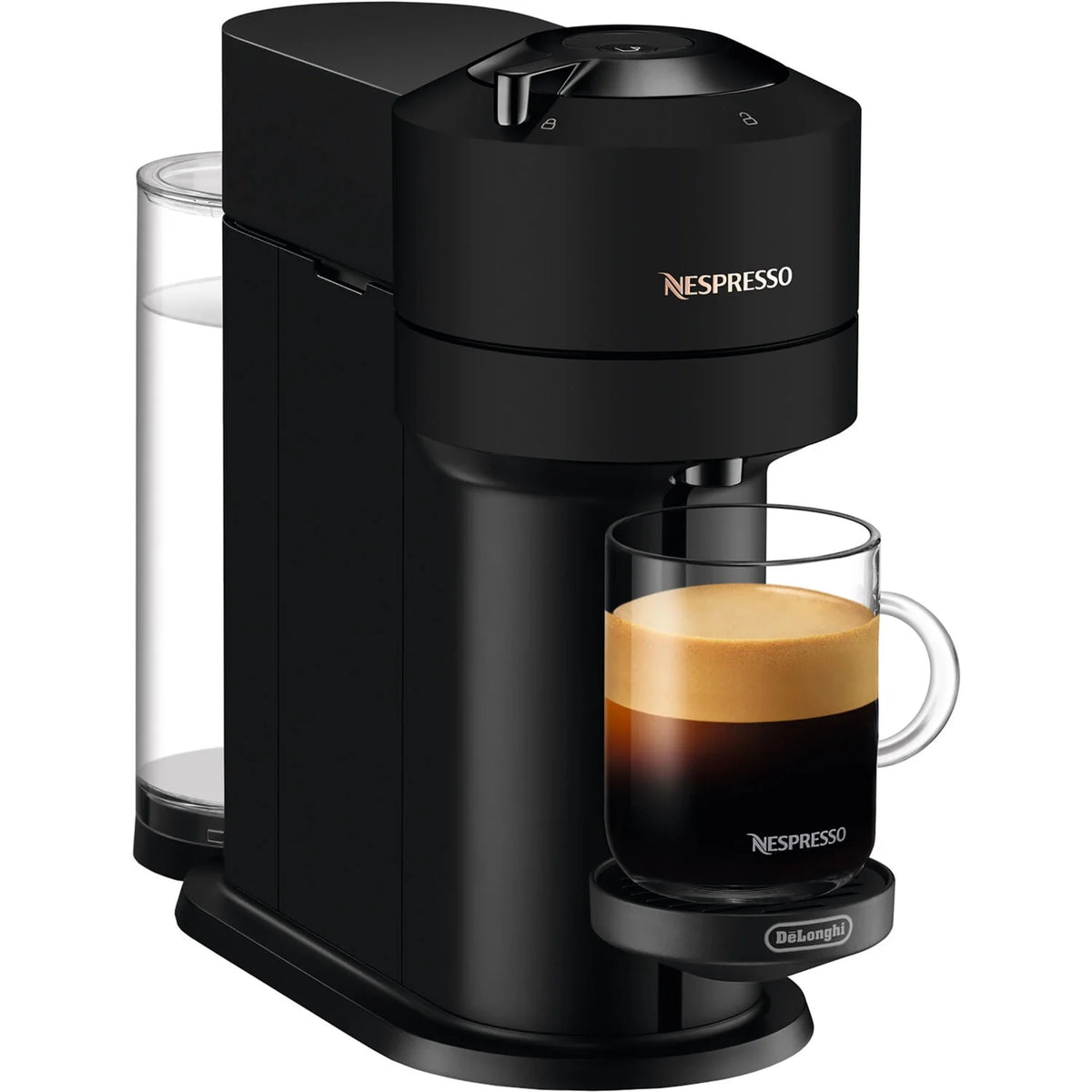 Black Coffee and Espresso Maker with Milk Frother J574606