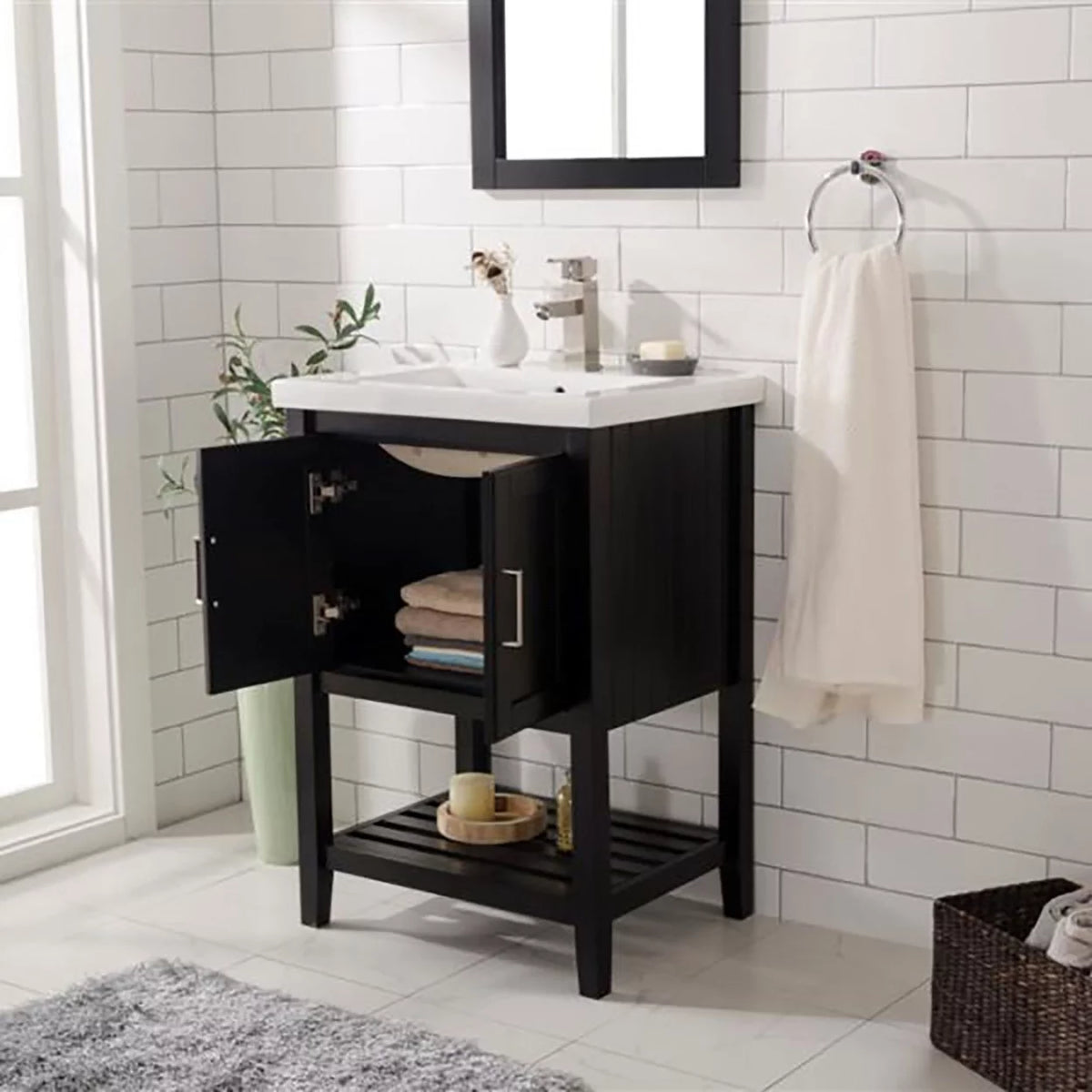24" Espresso Sink Vanity F43048