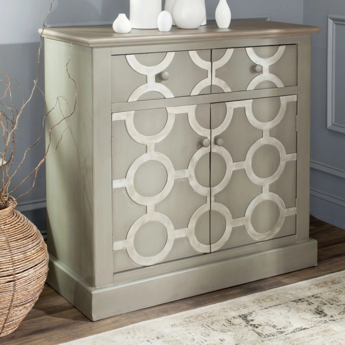 Grey Storage Chest with Drawer R11869
