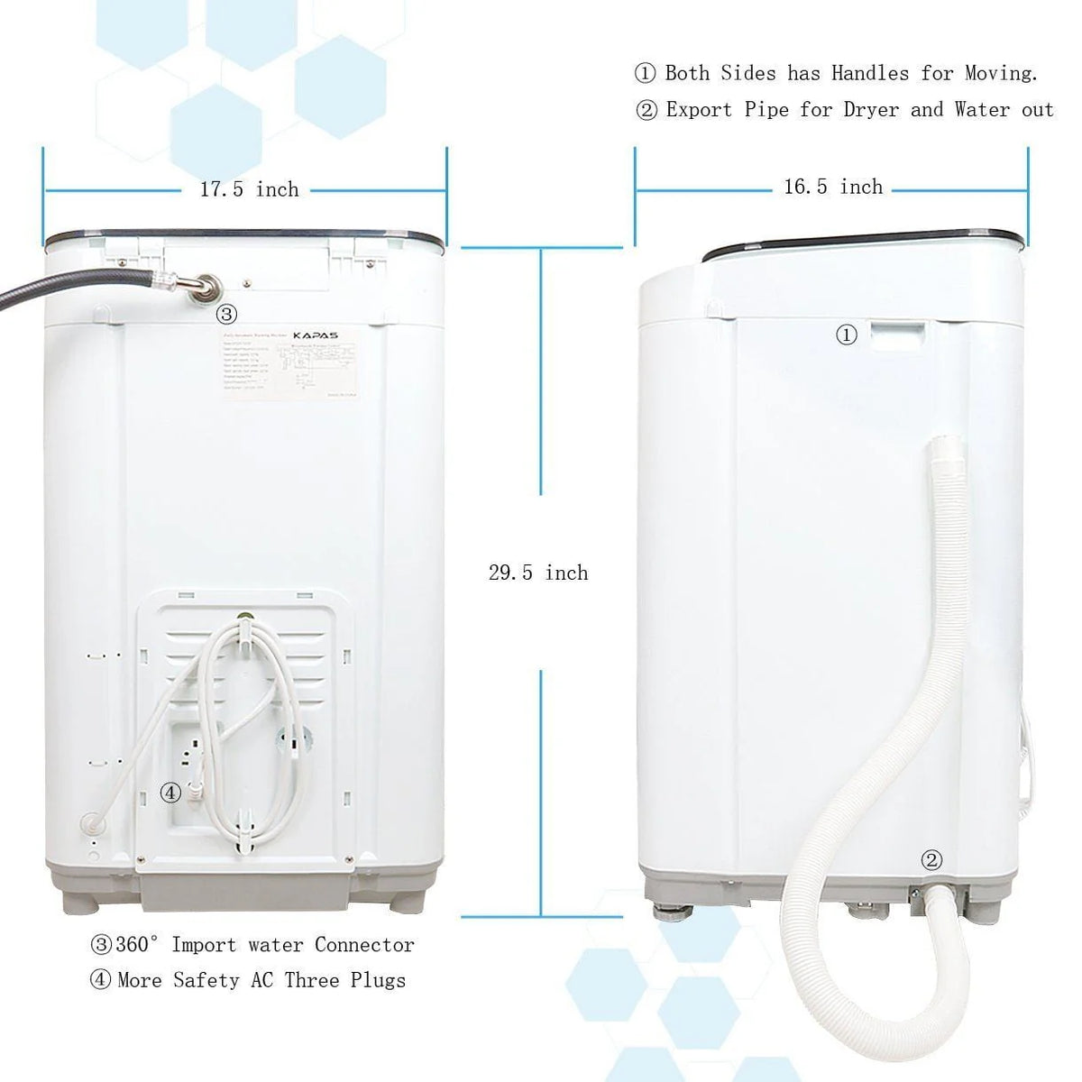 Fully Automatic 2-in-1 Compact Washing Machine 8 lbs Top Load N357493