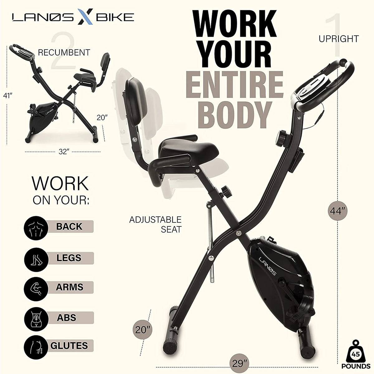 Foldable Exercise Bike Black Z56882