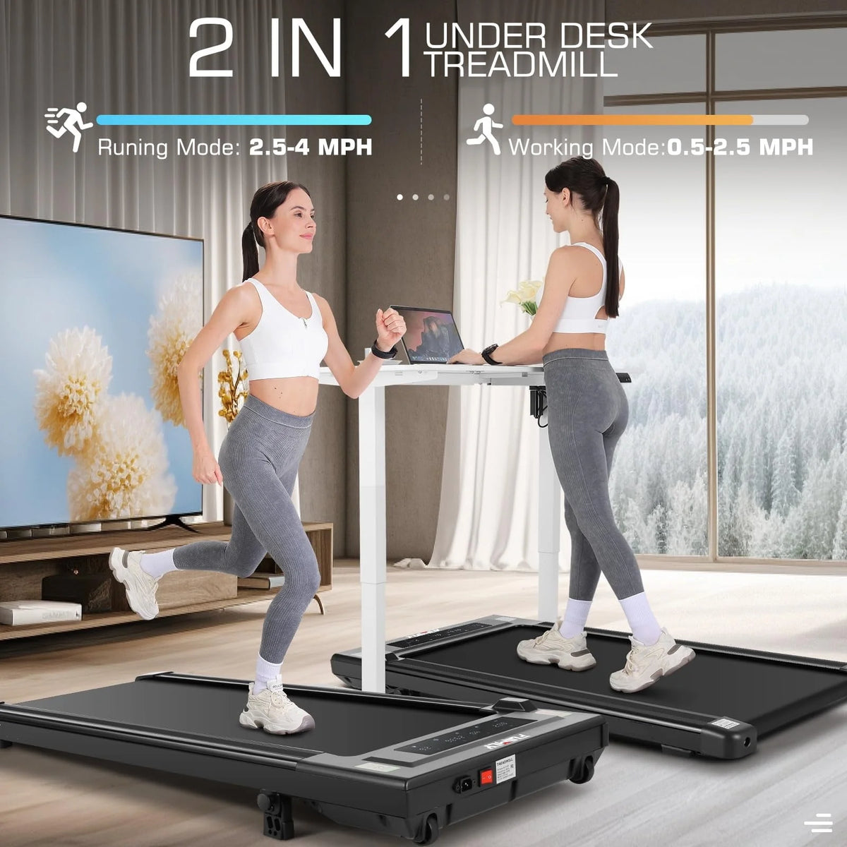 Under Desk Treadmill 2.5HP Walking Pad with Remote Control H87621