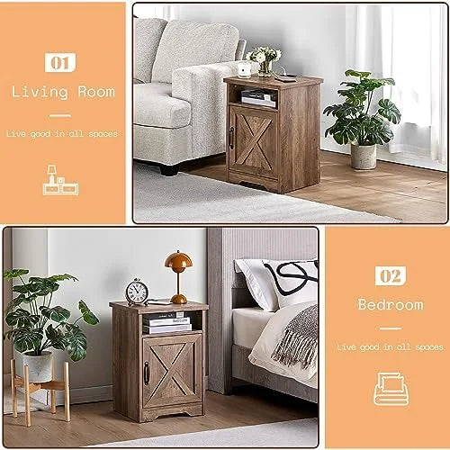 3-Piece Farmhouse Table Set with Charging Station and USB Ports R88432