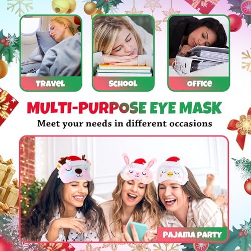 6 Pieces Christmas Soft Plush Sleeping Mask U21500