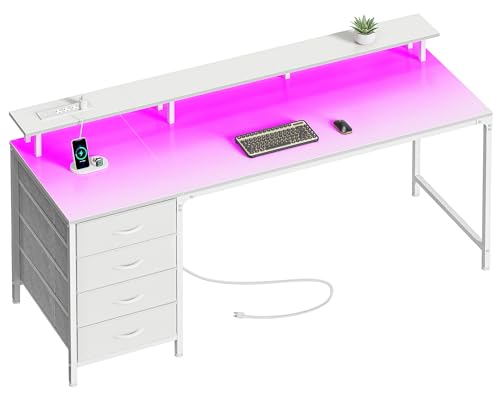 47 Inch Black Computer Desk with 4 Drawers R381