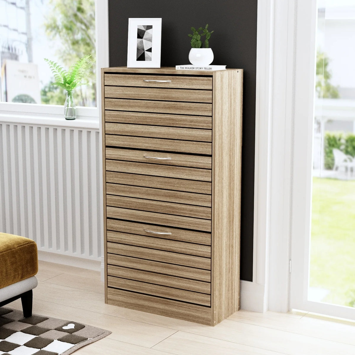 Oak 12-15 Pair Shoe Storage Cabinet X38900