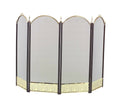 Black and Polished Brass Arched Fireplace Screen M28089