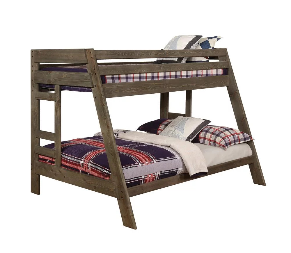 Gun Smoke Twin over Full Bunk Bed L136