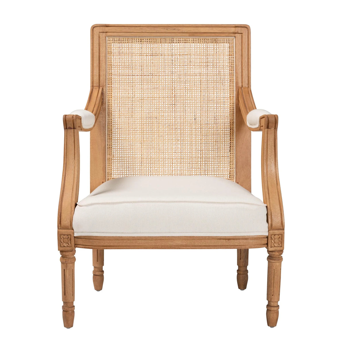 Beige Fabric and Honey Oak Wood Accent Chair Z643