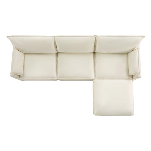 Oversized Modular Sectional Sofa Set, 4 Seater L Shaped Couch, Cream K89241