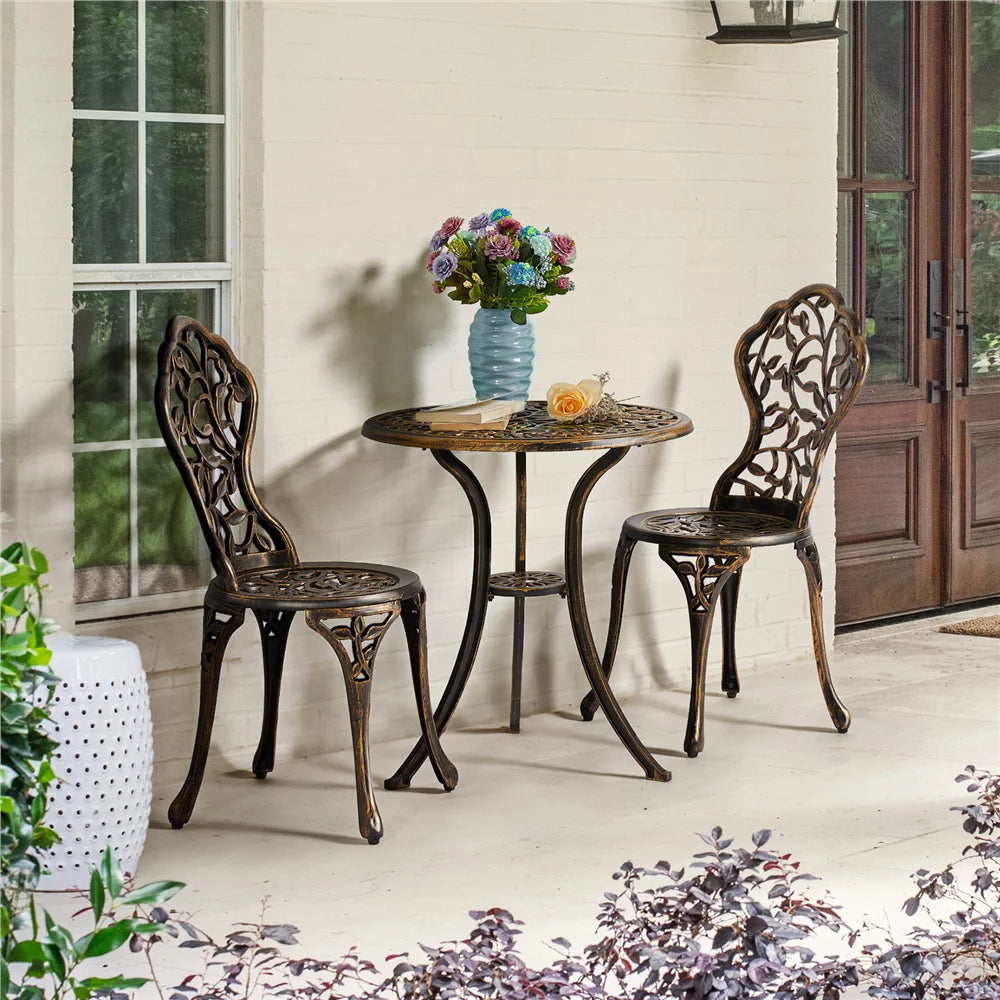 3-Piece Cast Aluminum Bistro Table Set O196