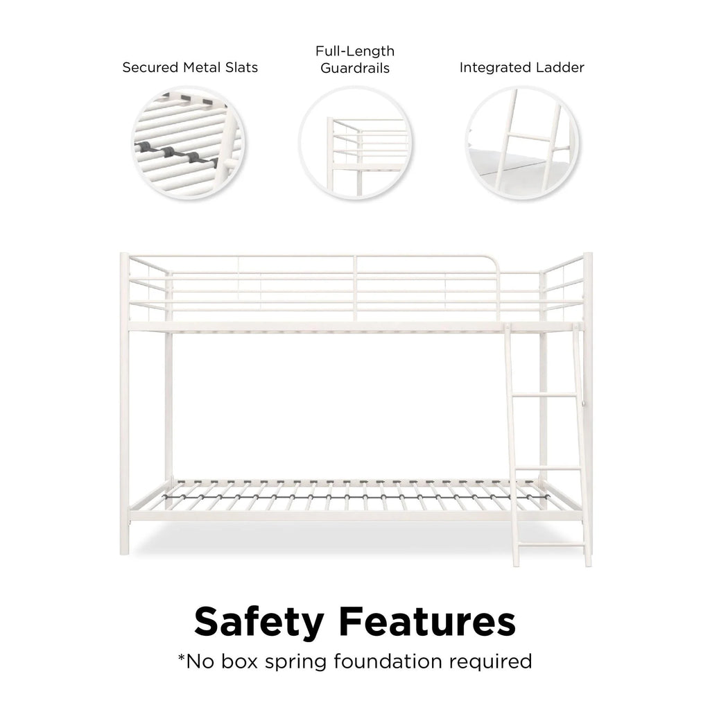 Black Twin-over-Twin Low Profile Bunk Bed R402