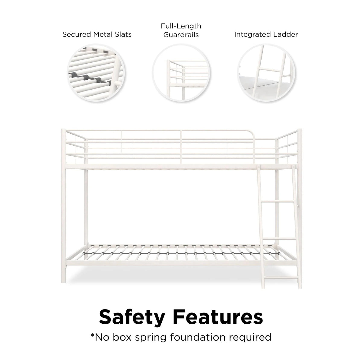 Black Twin-over-Twin Low Profile Bunk Bed R402