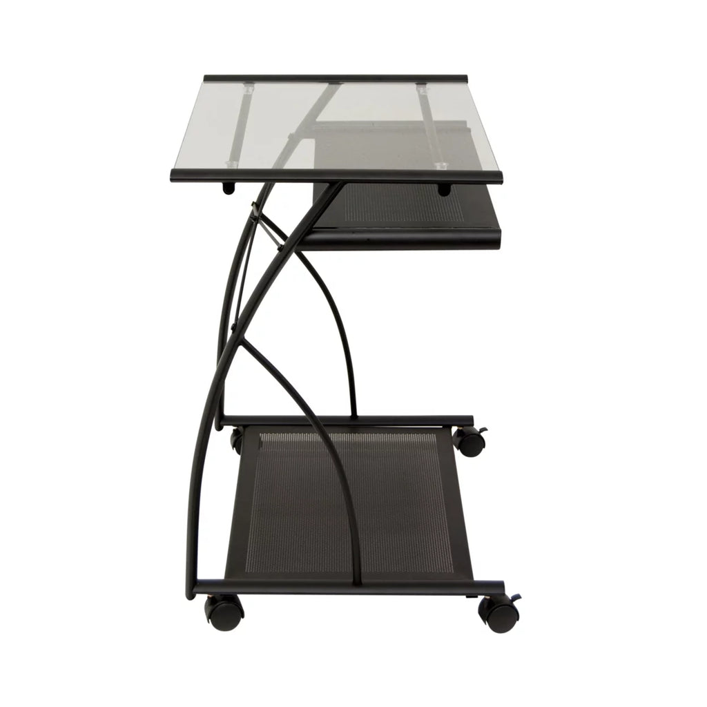Compact Computer Cart with Storage and Keyboard Shelf J228