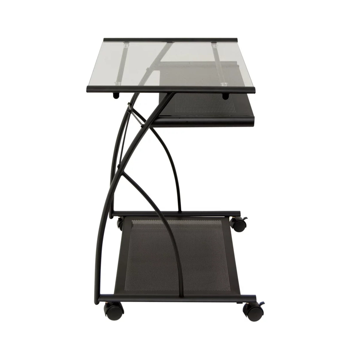 Compact Computer Cart with Storage and Keyboard Shelf J228
