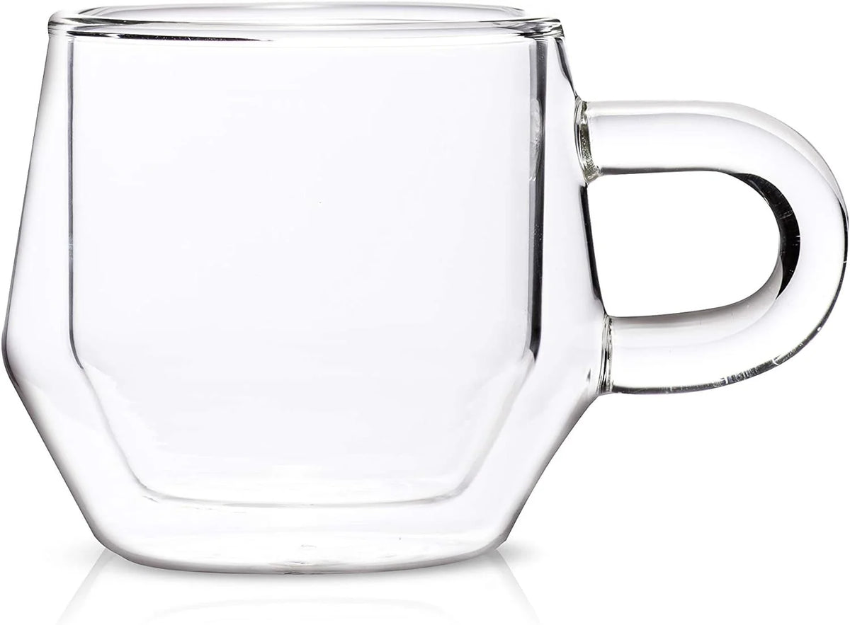 Clear 4Oz Double Walled Glass Espresso Cups with Handles P5149