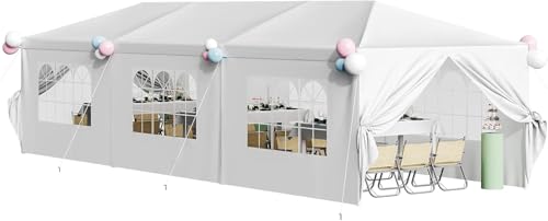 10'x30' Waterproof Party Tent with Removable Sidewalls & 2 Doors P440