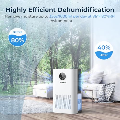 77 OZ Dehumidifier with Sleep Mode Auto Shut Off White A7319