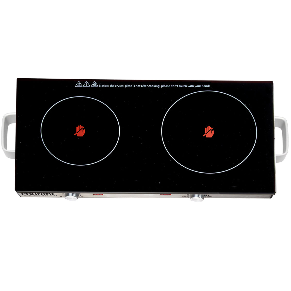 Electric Double Infrared Burner Ceramic Glass Cooktop 1700W Stainless Steel D758294