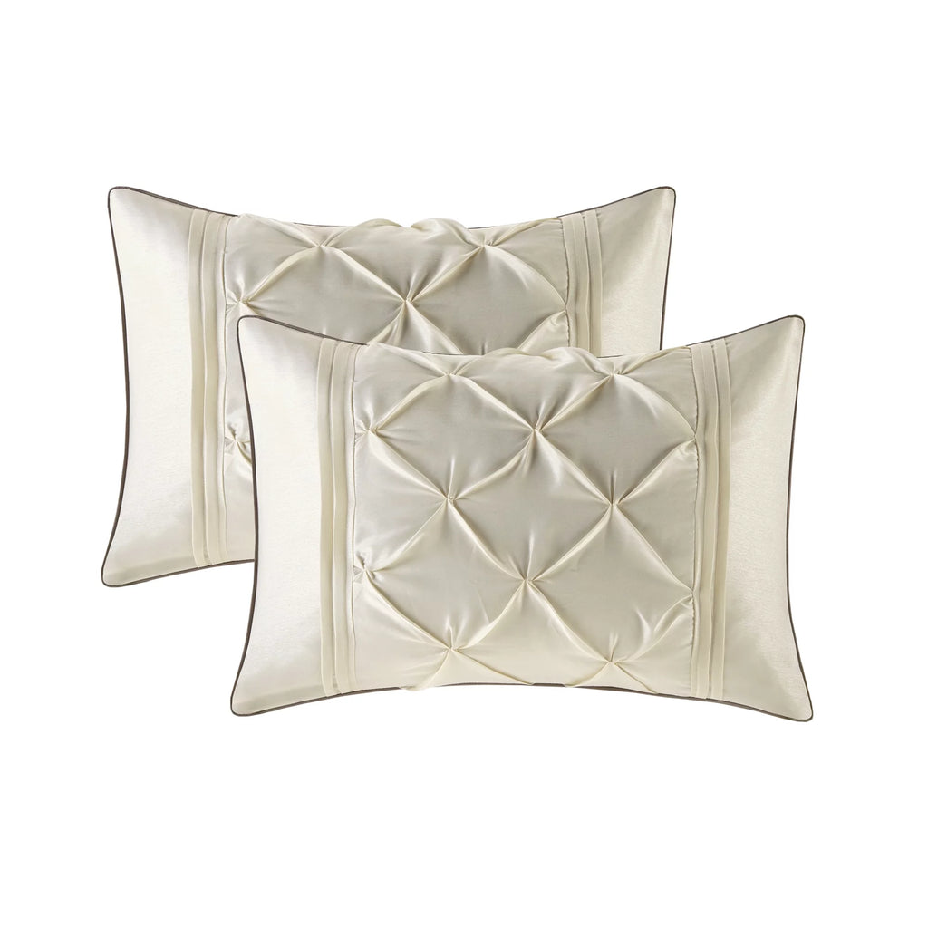 24 Piece King Ivory Comforter Set with Sheets H7224