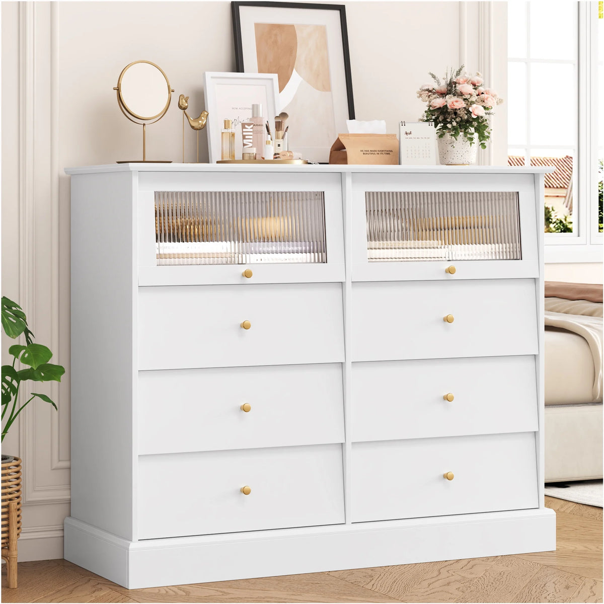 Black 8 Drawer Wood Dresser F898487