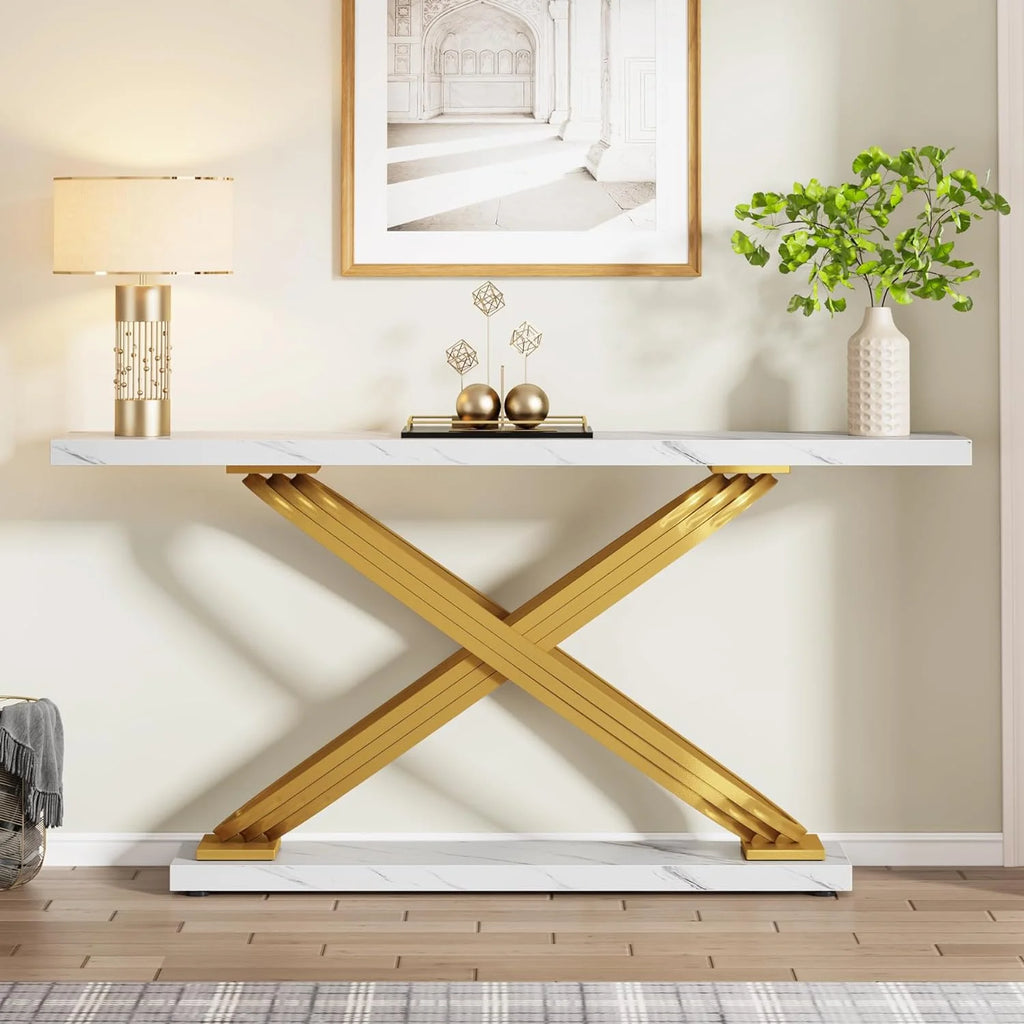 55" Faux Marble Console Table K9554