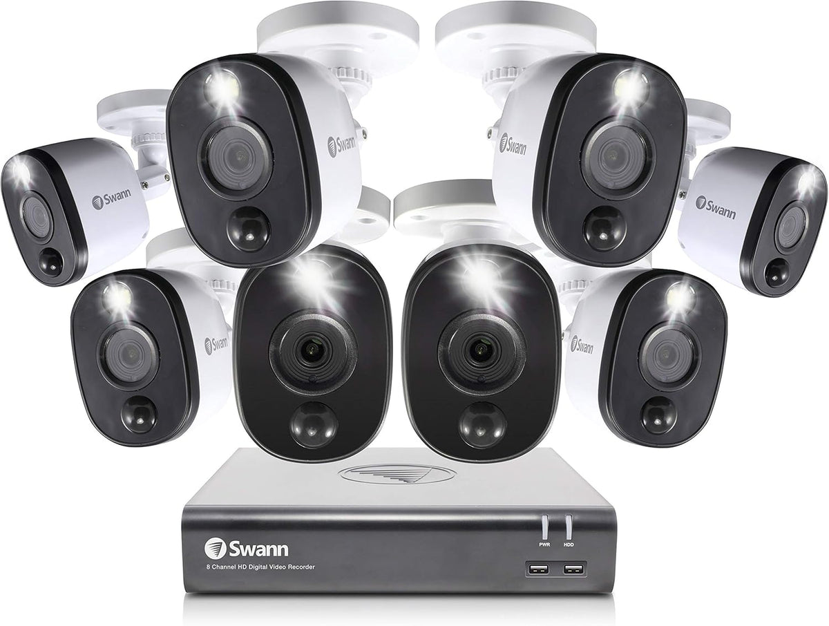 8 Channel 8 Bullet Camera 1080p HD DVR Wired CCTV System Q56252