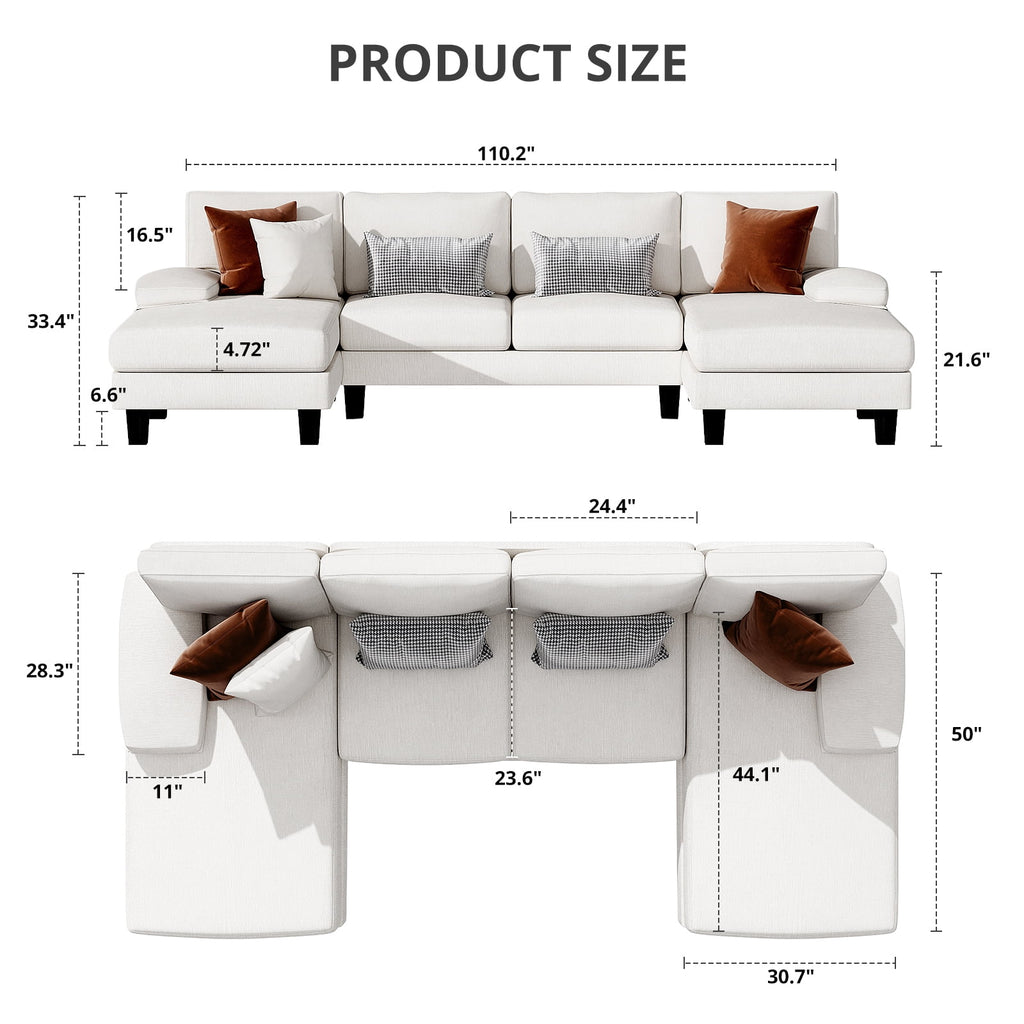U-Shaped Sectional Sofa with Chaise Q2793