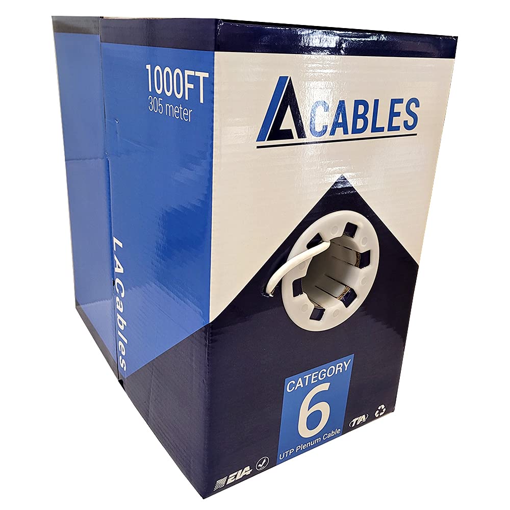 Cat6 Cable 1000ft Solid Conductors 23AWG 4Pair UTP Plenum CMP Rated Blue U49463