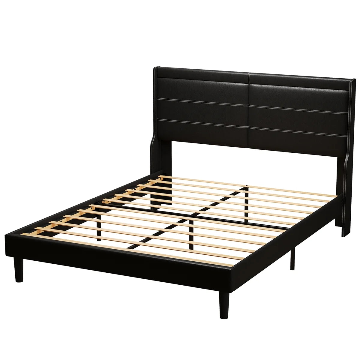 Queen Size Upholstered Bed with Lights E27272