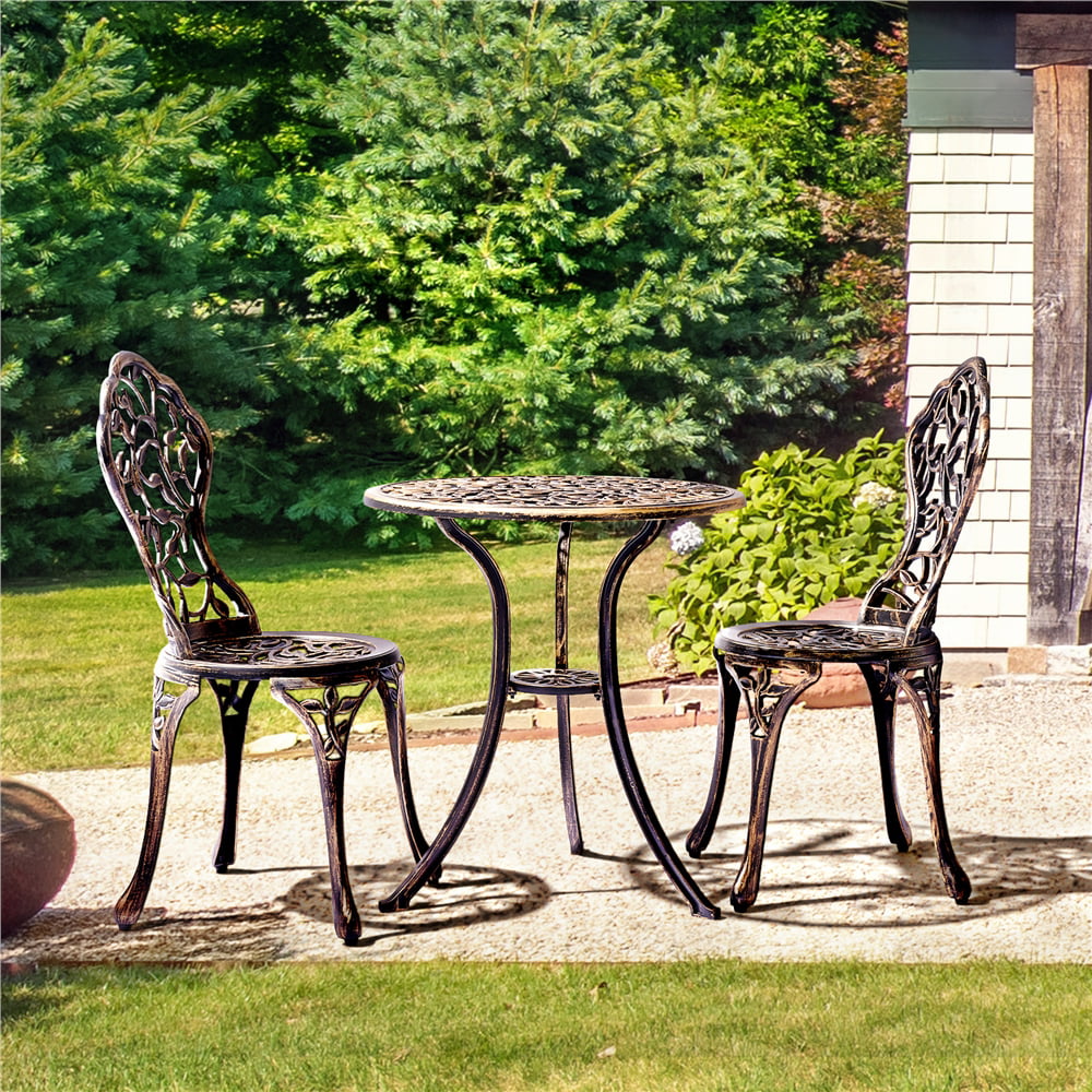 3-Piece Cast Aluminum Bistro Table Set O196
