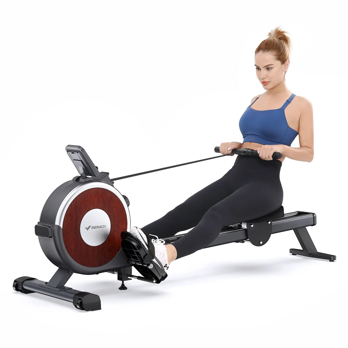 Magnetic Rowing Machine Quiet 16 Levels of Resistance Bluetooth Black Rower P302916