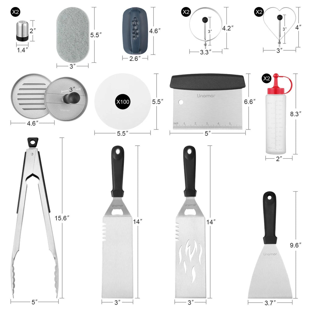 Stainless Steel Griddle Grill Tools Set D634