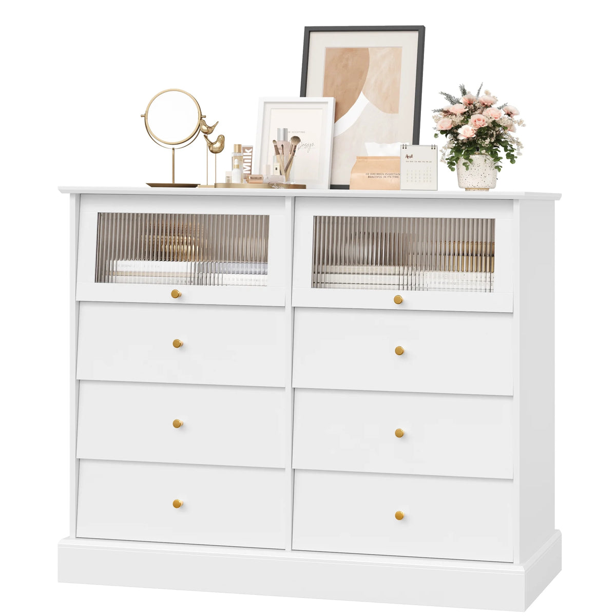Black 8 Drawer Wood Dresser F898487