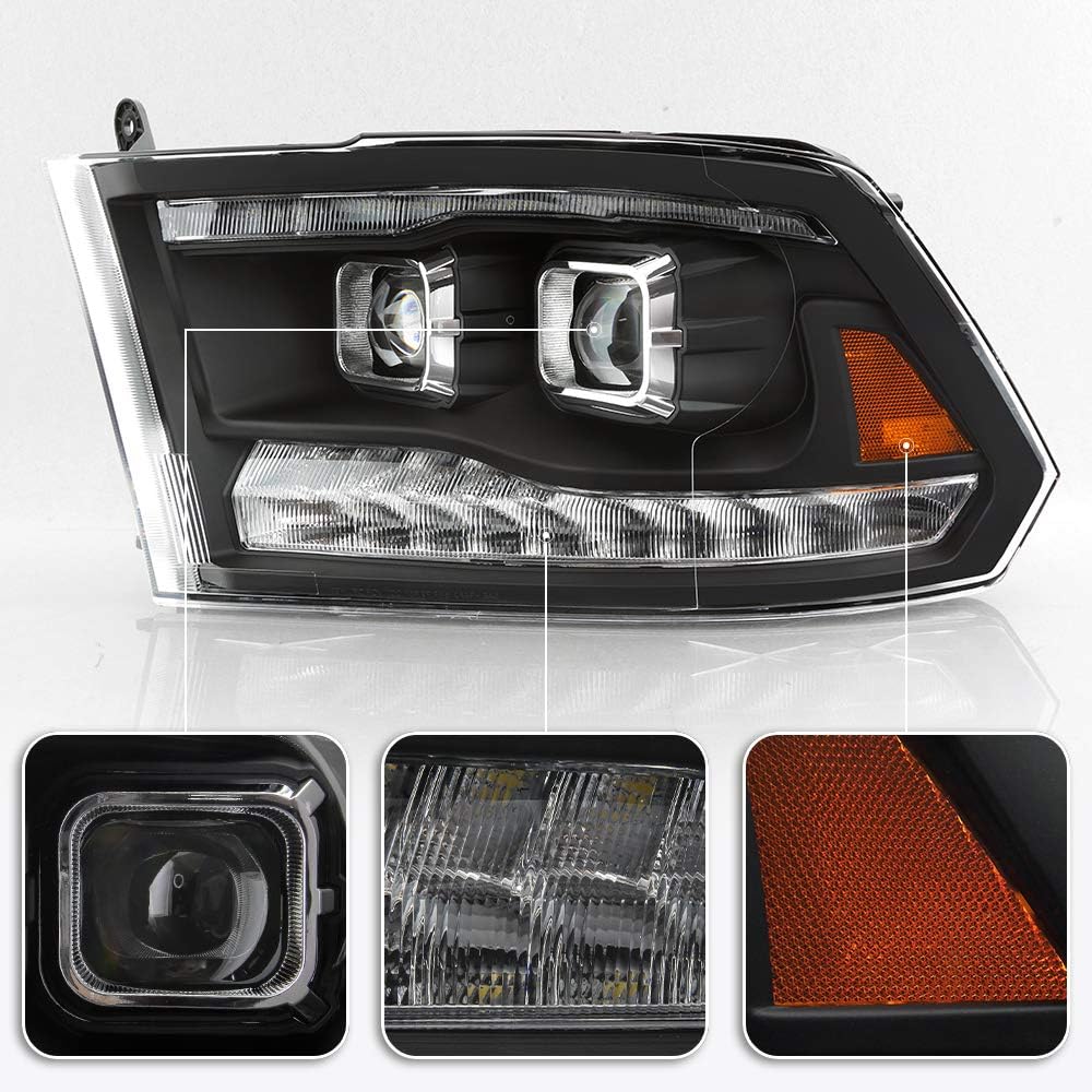 Black LED Projector Headlights Assembly C5830